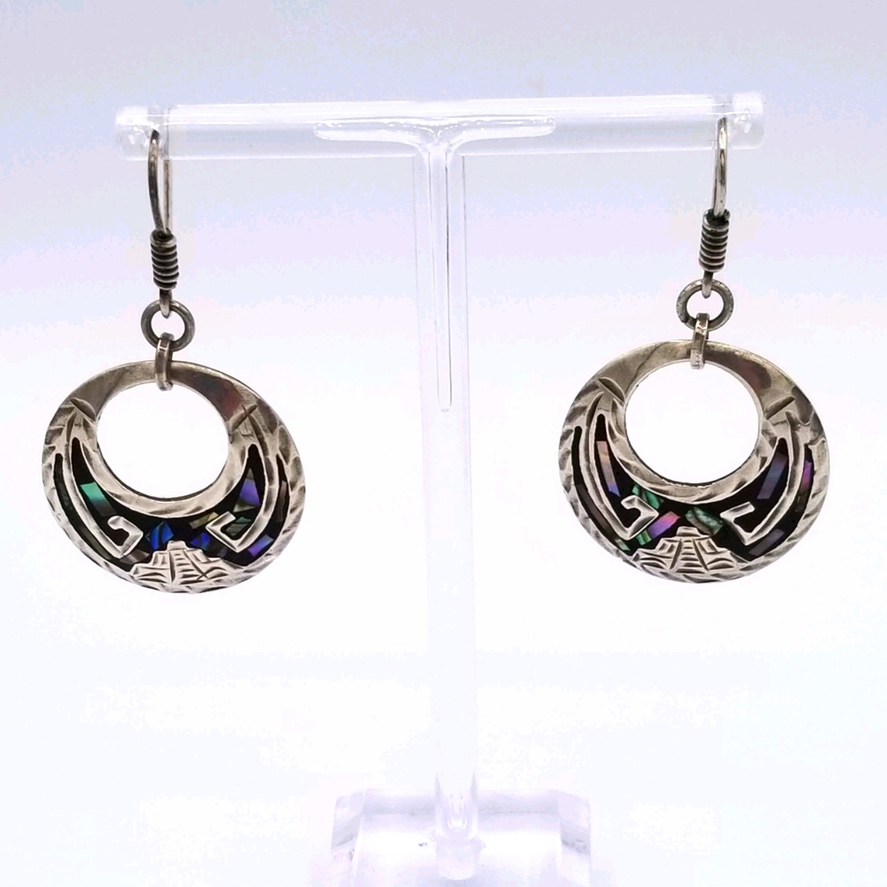 Hecho En MEXICO 925 Abalone Inlay Earings